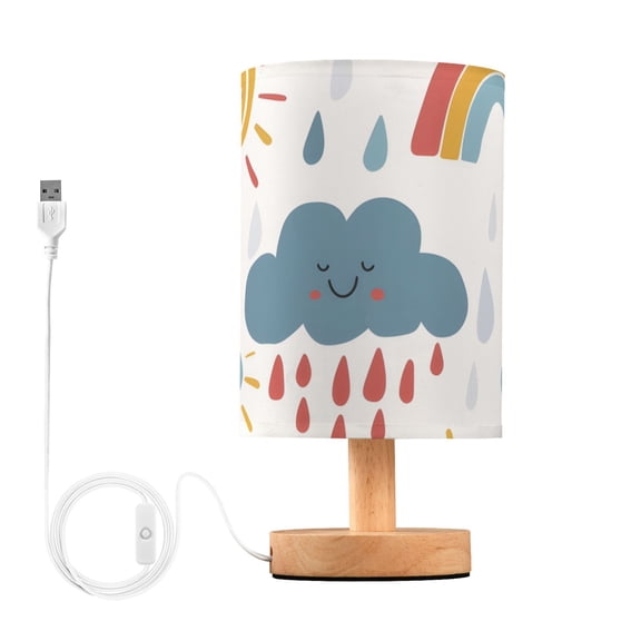 Clouds Raindrops Rainbow Sun Table Lamp with USB Port LED Warm Light Lamp Night Light Home Decor