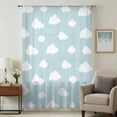 thumbnail image 1 of Clouds Sheer Curtains 54 Inches Long, Cartoon Blue Sky Minimalist Aesthetic Light Filering Curtains, Breathable Simi Curtain Privacy Drapes for Kitchen Bathroom Lightweight Small Window Treatment, 1 of 9