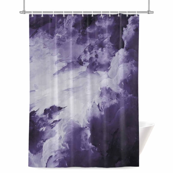 Clouds Shower Curtain, 72" x 72", Abstract Gradient Purple Clouds Sky Waterproof Bathroom Curtain Washable Shower Curtain Set with 12 Hooks