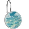 thumbnail image 1 of Clouds Shower Curtain Hooks （Set of 12） for Home Hotel Shower Rods Bathroom Crystal Glass Print Stainless Steel Round Curtain Hooks, 1 of 5