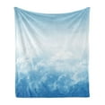 thumbnail image 1 of Clouds Soft Flannel Fleece Blanket, Fluffy Clouds High Above Ground Mass of Condensed Water Vapor Floating Dream Image, Cozy Plush for Indoor and Outdoor Use, 50" x 60", Blue White, by Ambesonne, 1 of 6