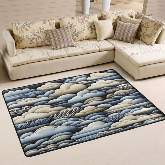 Clouds Soft Polyester Area Rug 36''x24'', Non Slip, Memory Foam, Water Absorbent