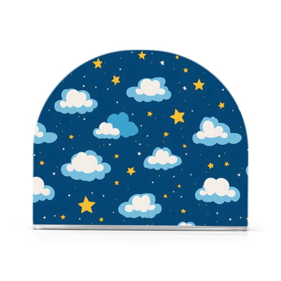 Clouds Star Pattern Napkin Holder Acrylic Napkin Dispenser Clear Modern Tabletop for Kitchen Counter
