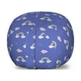 thumbnail image 1 of Clouds Storage Toy Bag Chair, Pattern of Rainbows and Rain in Pastel Color, Stuffed Animal Organizer Washable Bag, Large Size, Dark Ceil Blue Lilac, by Ambesonne, 1 of 3