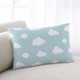 thumbnail image 1 of Clouds Throw Pillow Cover, Pillowcase Protectors with Zipper, Breathable Decorative Lumbar Pillow Case Cover, Cartoon Blue Sky Minimalist Aesthetic Pillow Shams for Couch Sofa 12x20Inch, 1 of 8