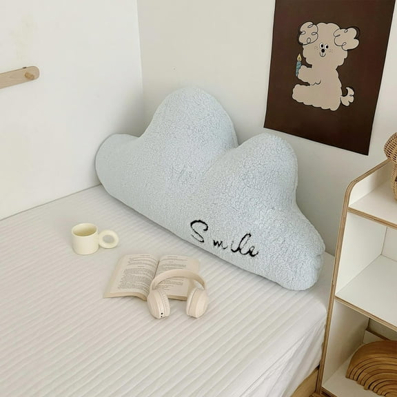 Clouds Throw Pillows, Lovely Clouds Shaped Throw Pillows Waist Rest Cushion Bedrest Reading Pillows Chair Back Cushion, Decorative for Bedroom Office Car, 19 X 32 Inches