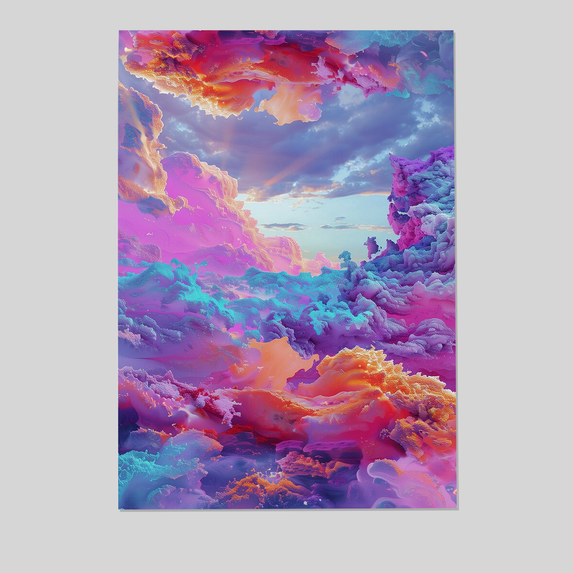Clouds Wall Art, Abstract Art Print, Colourful Clouds Wall Art Poster ...
