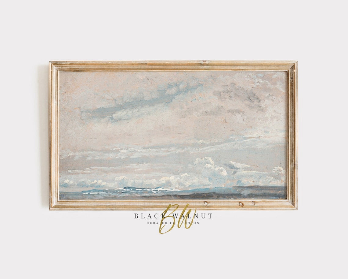 Screen Scaver Abstract Clouds Wall Art, Vintage Sky, Neutral Abstract Modern Farmhouse ...