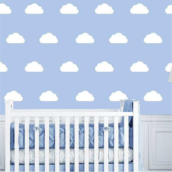 Clouds Wall Decals Removable Vinyl Stickers Self Adhesive Peel and Stick Wallpaper for Living Room Children Baby Kids Boys Girls Nursery Bedroom Home Art Mural DIY Decor