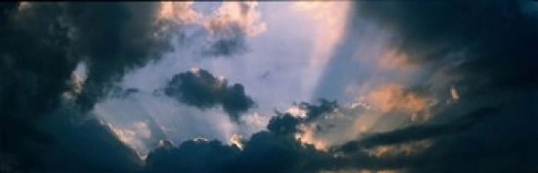 Clouds With God Rays Canvas Art - Panoramic Images (18 x 6)