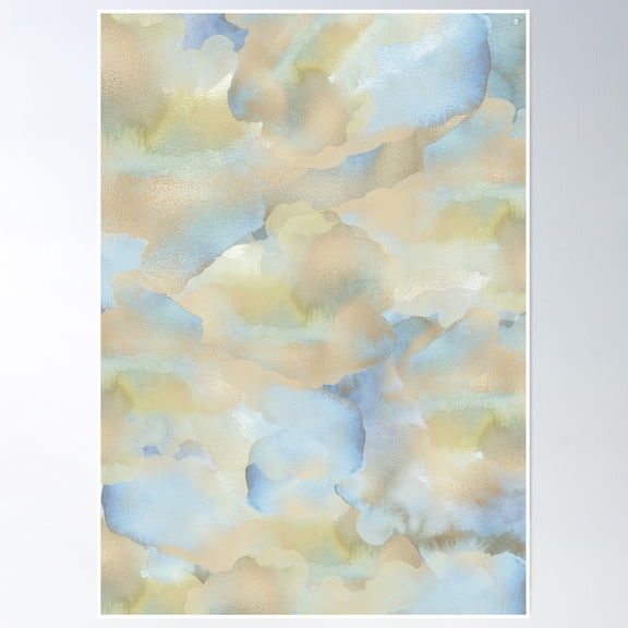Clouds With Gold Shimmer And Sun Before Storm Poster Wall Art, Modern Wall Decor, 8x12 UNFRAMED