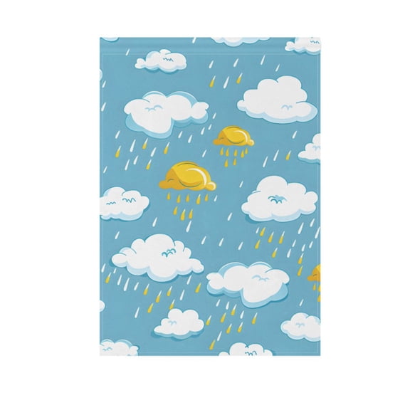 Clouds and Rain Garden Flag House Banner 12" x 18" Double Sided Outdoor Yard Decoration