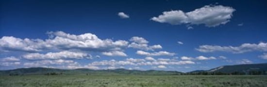 Clouds and meadow Wyoming USA Canvas Art - Panoramic Images (36 x 12)
