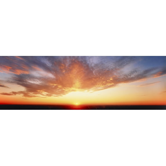 Clouds at sunset, Illinois, USA Poster Print (36 x 12)