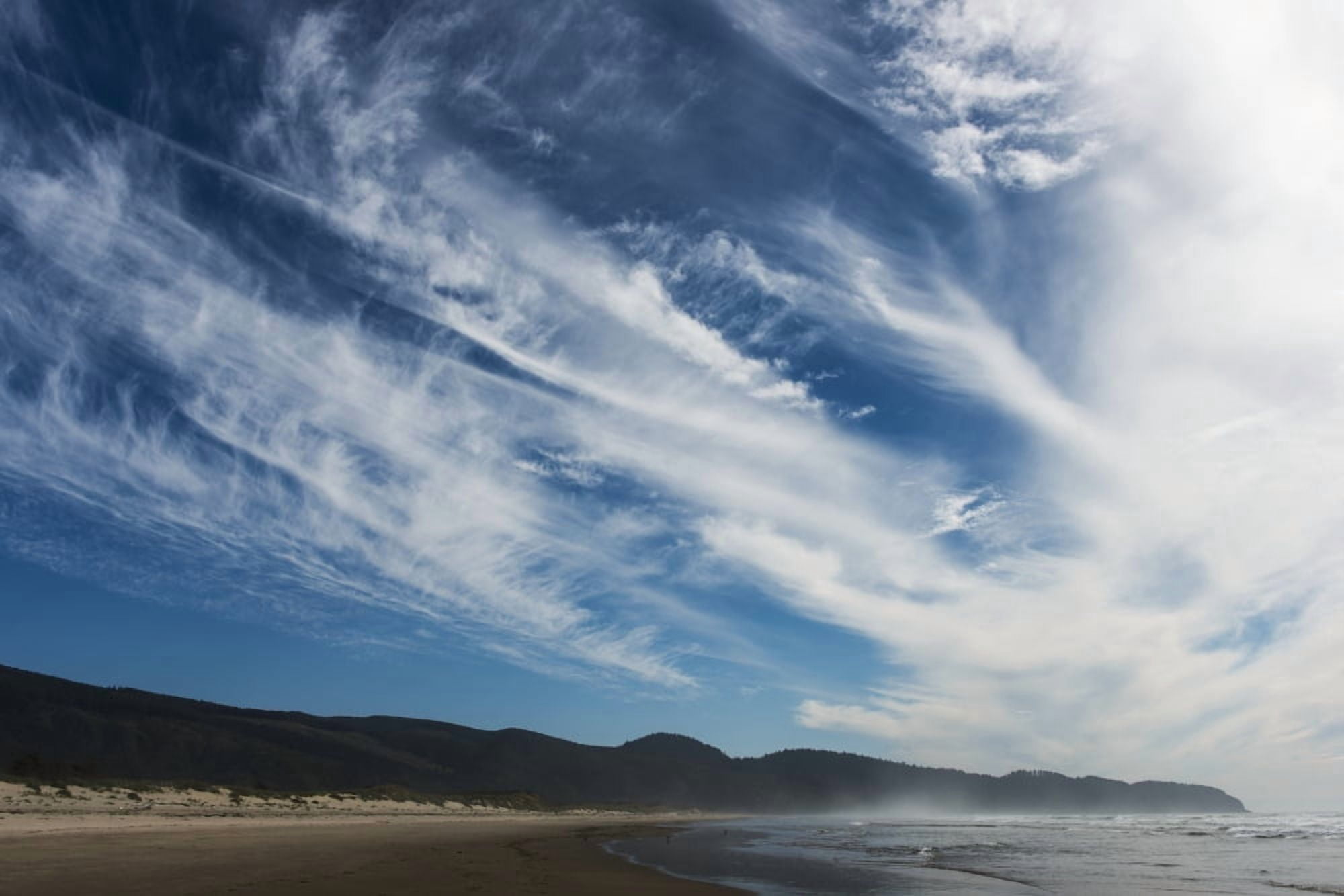 Clouds drift past Cape Lookout on the Oregon Coast Netarts Oregon United States of America Canvas Art - Robert L Potts Design Pics (18 x 12)