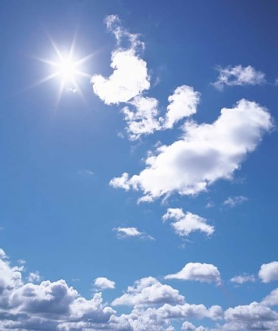 Clouds in Blue Sky Lens Flare Canvas Art - Panoramic Images (21 x 24)