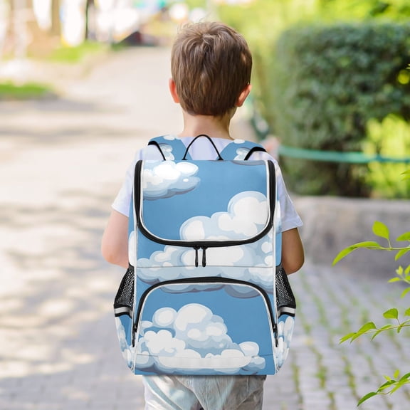 Clouds in Sky Backpack Big Laptop Backpack Casual Daypack Quilted Large Capacity Large Bookbags