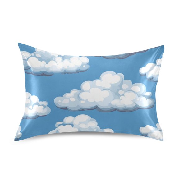 Clouds in Sky Pillowcases Soft Satin Pillow Covers Decorative Rectangle Envelope Closure for Women Men