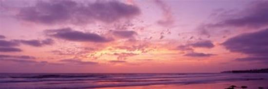 Clouds in the sky at sunset Pacific Beach San Diego California USA Canvas Art - Panoramic Images (36 x 12)