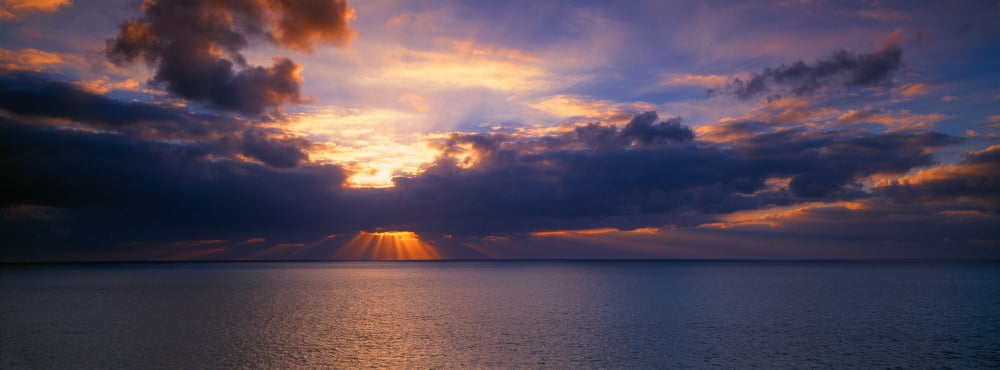Clouds in the sky at sunset Portland Dorset England Canvas Art - Panoramic Images (36 x 12)