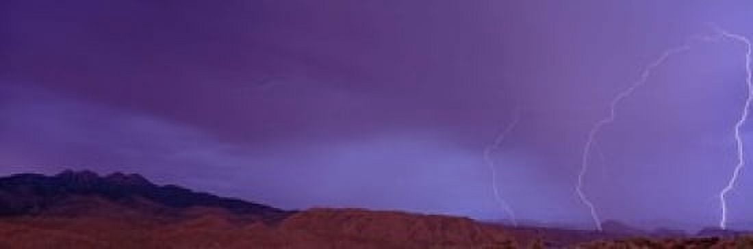 Clouds lightning over the mountains Mt Four Peaks Phoenix Arizona USA Canvas Art - Panoramic Images (18 x 6)