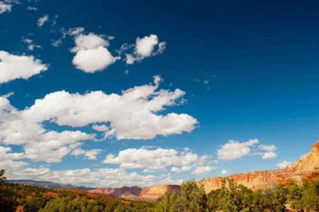 Clouds over Capitol Reef National Park Utah USA Canvas Art - Panoramic Images (36 x 24)