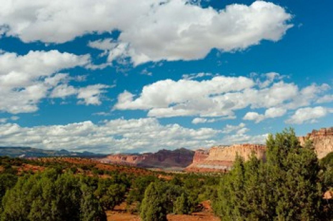 Clouds over Capitol Reef National Park Utah USA Canvas Art - Panoramic Images (36 x 24)