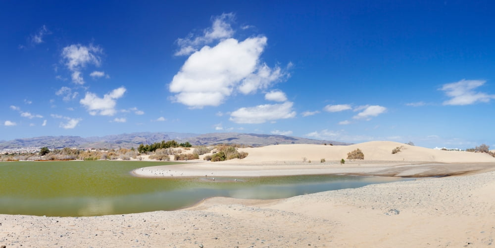 Clouds over Charca de Maspalomas Maspalomas Gran Canaria Spain Canvas Art - Panoramic Images (27 x 9)
