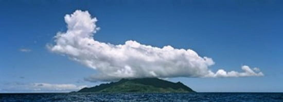 Clouds over Silhouette Island Seychelles Canvas Art - Panoramic Images (18 x 7)