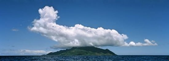 Clouds over Silhouette Island Seychelles Canvas Art - Panoramic Images (36 x 13)