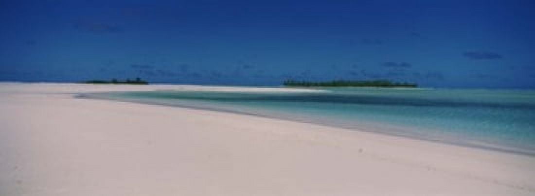 Clouds over a beach Aitutaki Cook Islands Canvas Art - Panoramic Images (18 x 7)