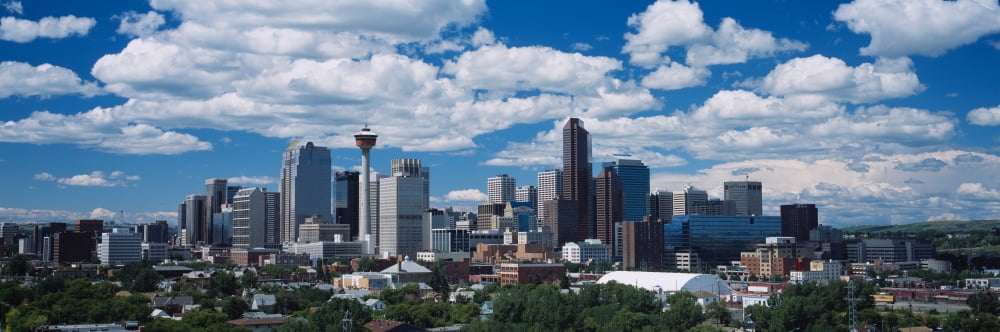 Clouds over a city Calgary Alberta Canada Canvas Art - Panoramic Images (36 x 12)