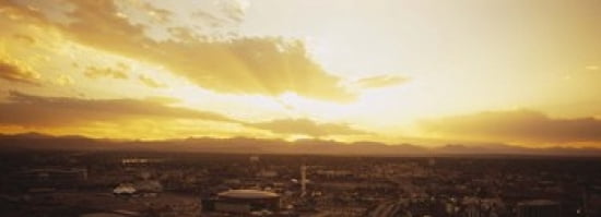 Clouds over a city Denver Colorado USA Canvas Art - Panoramic Images (36 x 13)