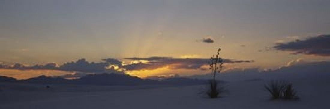 Clouds over a desert at sunset White Sands National Monument New Mexico USA Canvas Art - Panoramic Images (18 x 6)