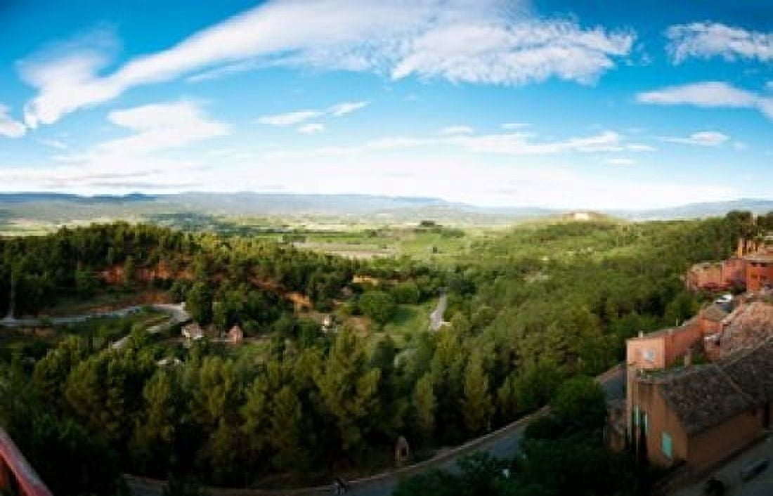 Clouds over a field Roussillon Vaucluse Provence-Alpes-Cote dAzur France Canvas Art - Panoramic Images (36 x 24)