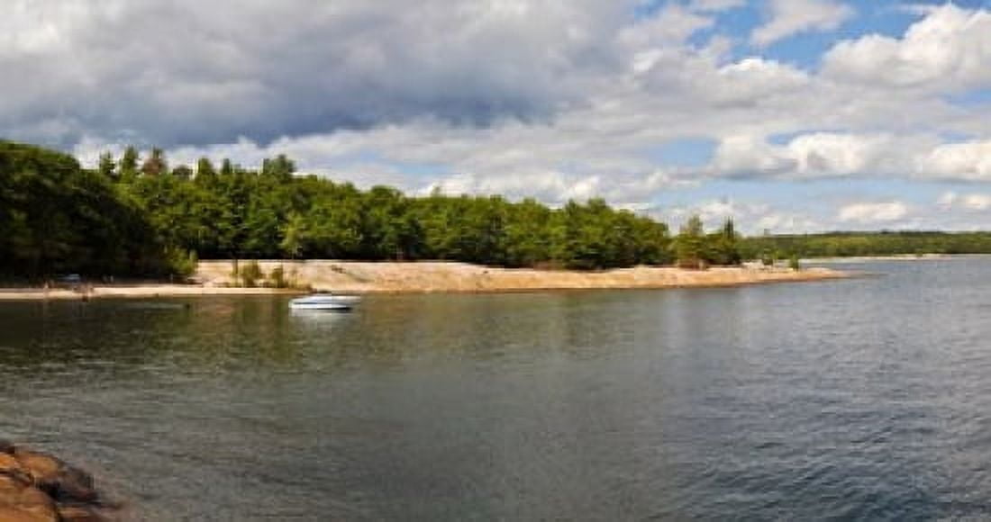 Clouds over a lake Killbear Provincial Park Ontario Canada Canvas Art - Panoramic Images (24 x 12)