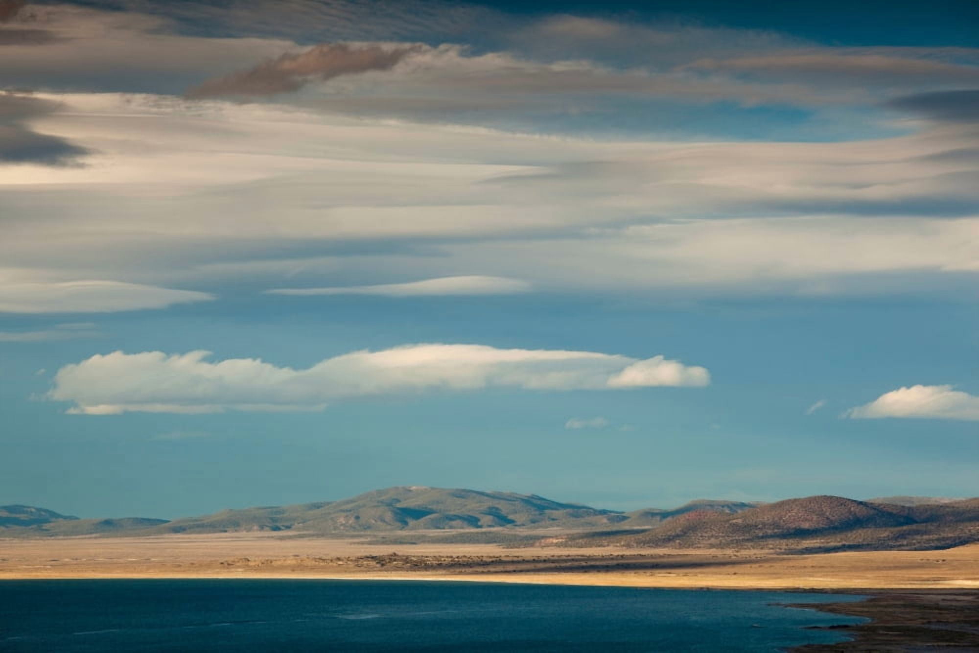 Clouds over a lake Mono Lake Lee Vining Mono County California USA Canvas Art - Panoramic Images (27 x 9)