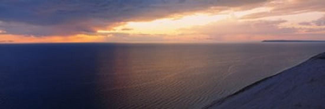 Clouds over a lake at dusk Lake Michigan Michigan USA Canvas Art - Panoramic Images (36 x 12)