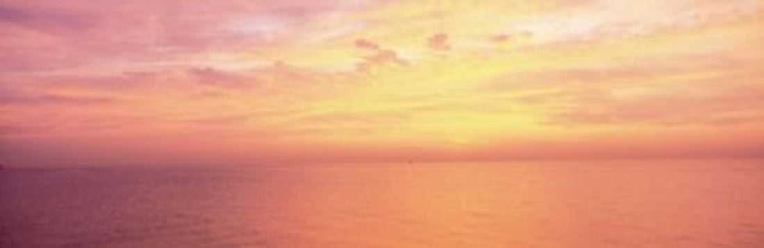 Clouds over a lake at sunrise Lake Michigan Chicago Illinois USA Canvas Art - Panoramic Images (18 x 6)