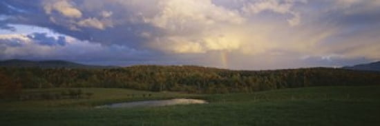 Clouds over a landscape Eden Vermont New England USA Canvas Art - Panoramic Images (36 x 12)