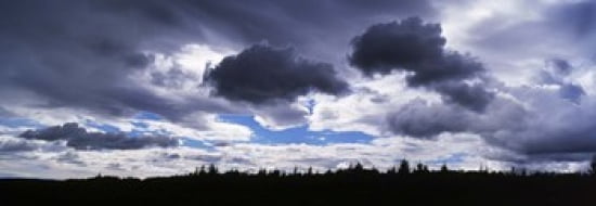 Clouds over a landscape Iceland Canvas Art - Panoramic Images (36 x 13)