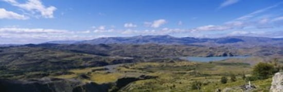 Clouds over a mountain range Torres Del Paine National Park Patagonia Chile Canvas Art - Panoramic Images (36 x 12)