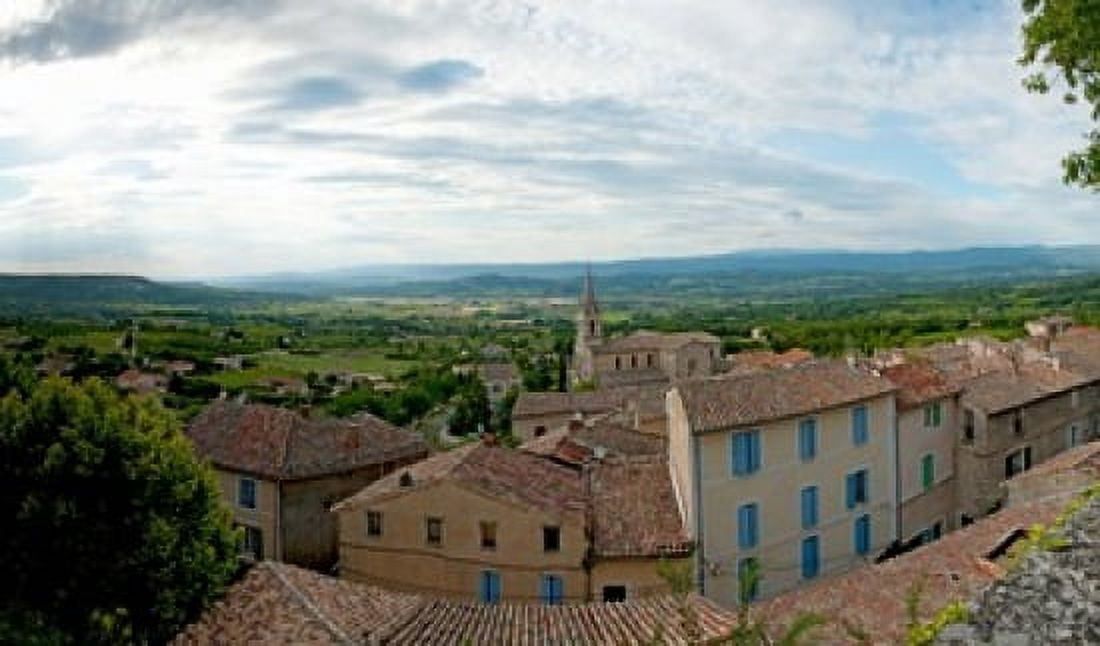 Clouds over a town Place du Terrail Bonnieux Vaucluse Provence-Alpes-Cote dAzur France Canvas Art - Panoramic Images (36 x 22)