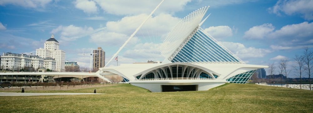 Clouds over an art museum Milwaukee Art Museum Milwaukee Wisconsin USA Canvas Art - Panoramic Images (36 x 12)