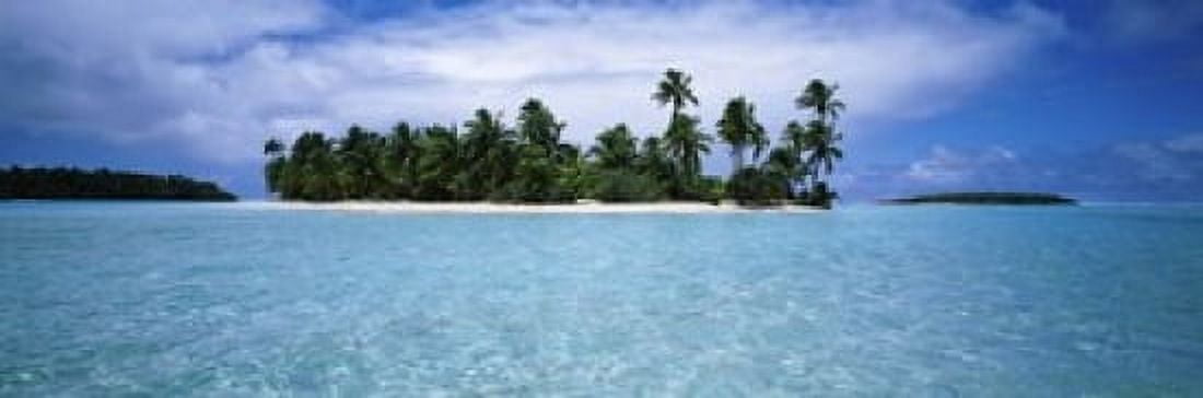 Clouds over an island Aitutaki Cook Islands Canvas Art - Panoramic Images (18 x 6)