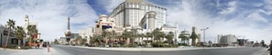 Clouds over buildings in a city Digital Composite of the Las Vegas Strip Las Vegas Nevada USA Canvas Art - Panoramic Images (38 x 8)