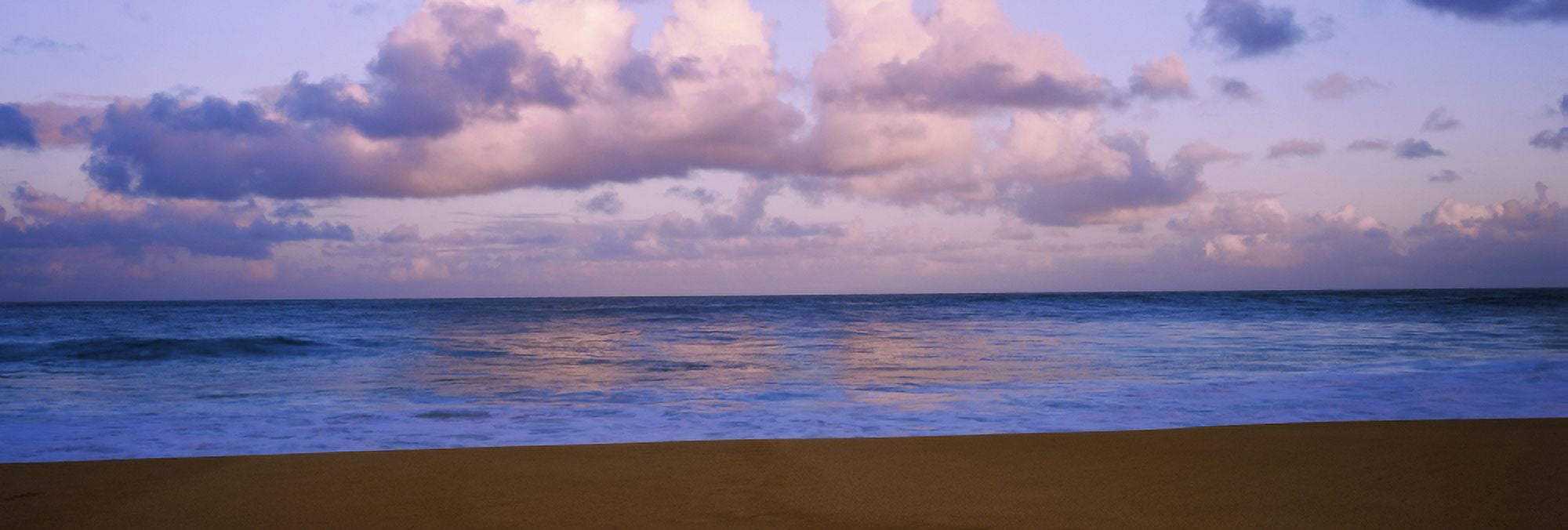 Clouds over calm ocean Oahu Hawaii USA Canvas Art - Panoramic Images (36 x 12)