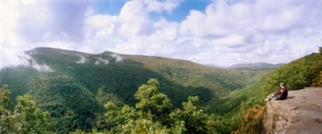 Clouds over mountain Sunset Rock Kaaterskill Falls area Catskill Mountains New York State USA Canvas Art - Panoramic Images (15 x 6)
