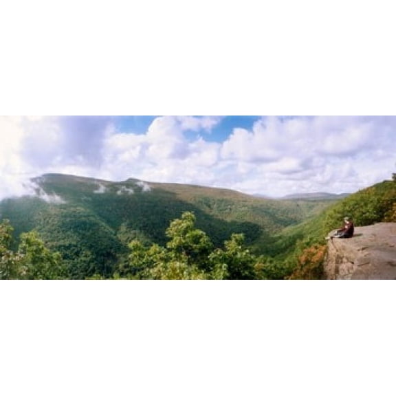 Clouds over mountain, Sunset Rock, Kaaterskill Falls area, Catskill Mountains, New York State, USA Poster Print (15 x 6)