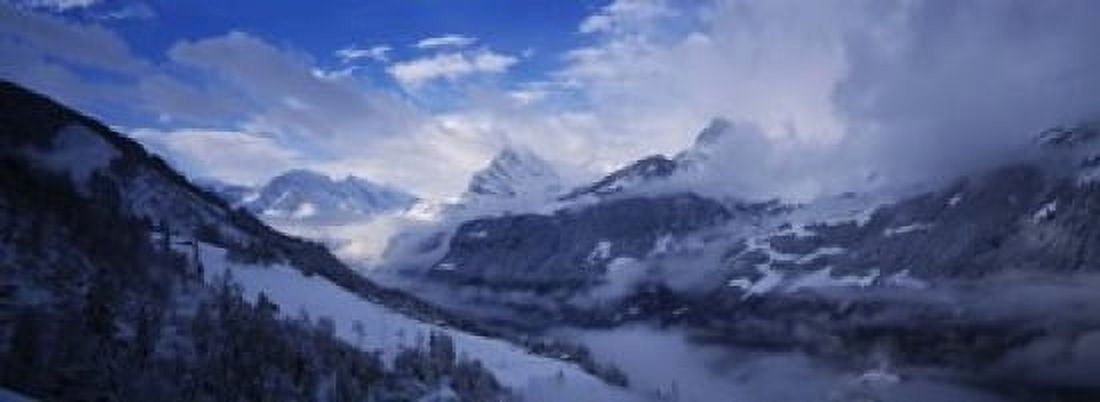 Clouds over mountains Alps Glarus Switzerland Canvas Art - Panoramic Images (18 x 7)